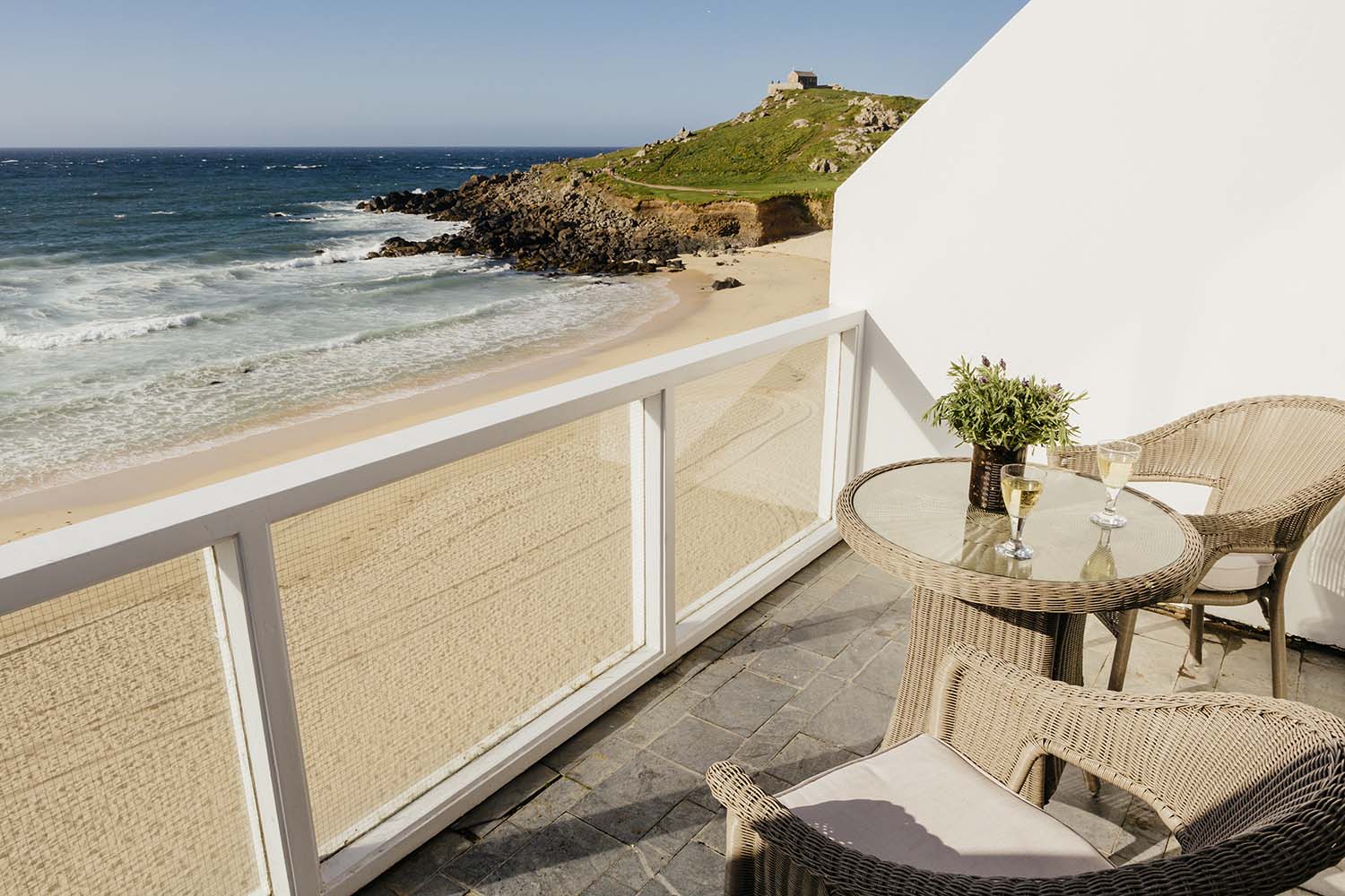 Porthmeor balcony with table and chairs